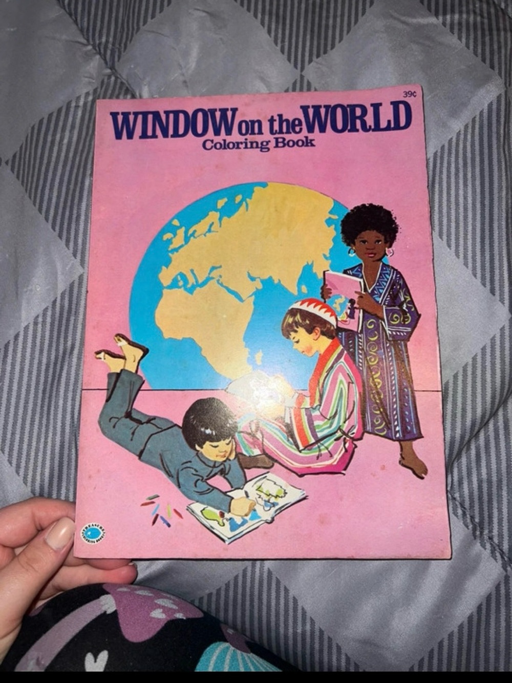 Window on the World Pink Coloring Book Vintage Wall Art